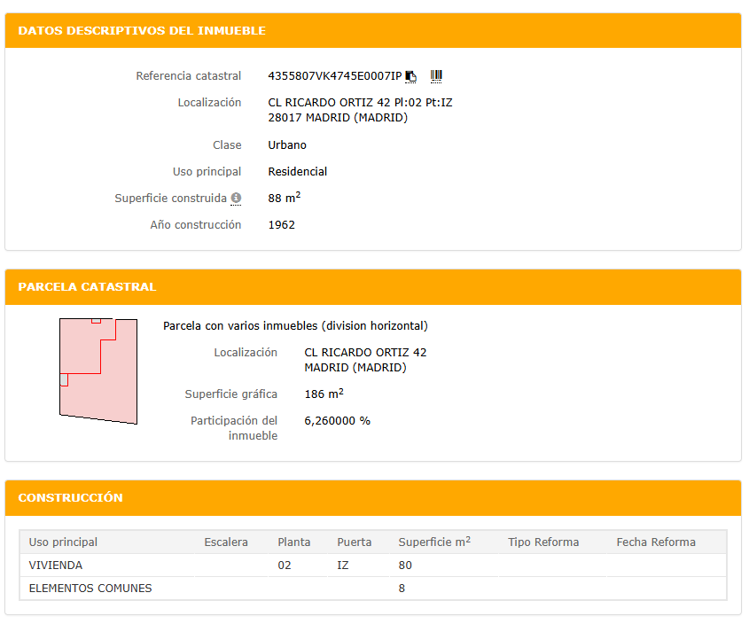 Ficha Catastral Oficial